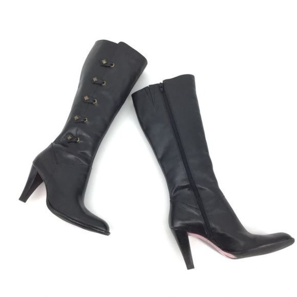 Nina Shoes - Nina boots Leather tall boots studded steampunk